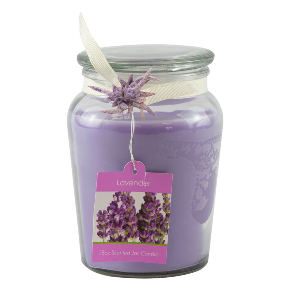 Classic Home Purple Lavender 18oz Jar Candle with Lid